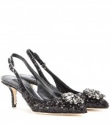 sequin & crystal embellished slingback pumps #bling #dolce&gabbana #sparkle #blingshoes