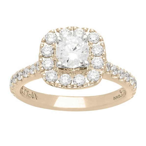 Neil Lane 14ct gold 1.50ct diamond halo ring ~ bling rings ~ diamonds ~ make a statement ~ jewels ~ jewellery - flipped