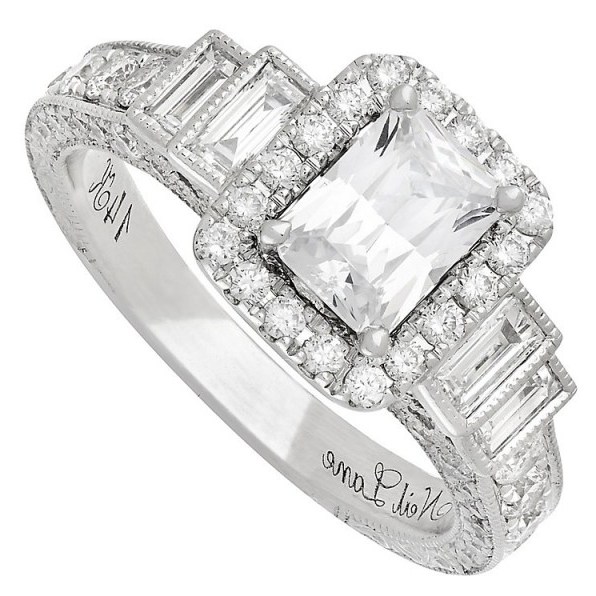 Neil Lane 14ct White Gold 2.09ct Diamond Halo Ring ~ bling rings ~ jewellery ~ jewels ~ make a statement ~ diamonds - flipped