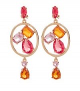 Oscar De La Renta Kelly Multi Crystal Drop Earrings ~ bling designer jewellery ~ make a statement ~ coloured crystals