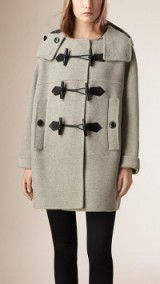 Burberry oversized virgin wool cashmere duffle coat in light grey melange ~ winter coats ~ casual luxe ~ designer outerwear