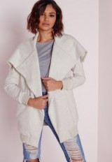 Missguided ribbed waterfall brushed wool jacket cream ~ winter jackets ~ casual luxe – affordable fashion
