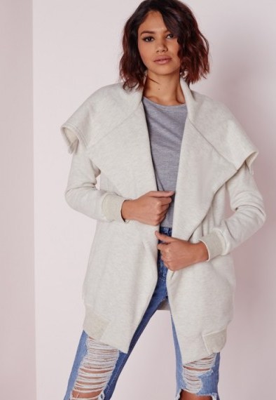 Missguided ribbed waterfall brushed wool jacket cream ~ winter jackets ~ casual luxe – affordable fashion - flipped