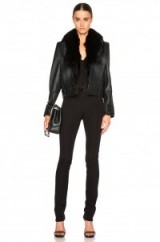 SALLY LAPOINTE BI STRETCH COTTON SKINNY PANTS in black. Designer trousers | skinnies