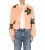 SHRIMPS Bambi faux-fur jacket peach / khaki – winter jackets – floral fashion