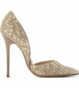 STEVE MADDEN Varcity sequin heeled courts gold – embellished court shoes – sequined pumps – designer high heels – pointed toe – occasion