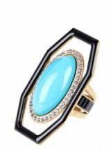 turquoise stone & crystal embellished ring ~ bling rings ~ make a statement ~ designer jewellery ~ ETRO
