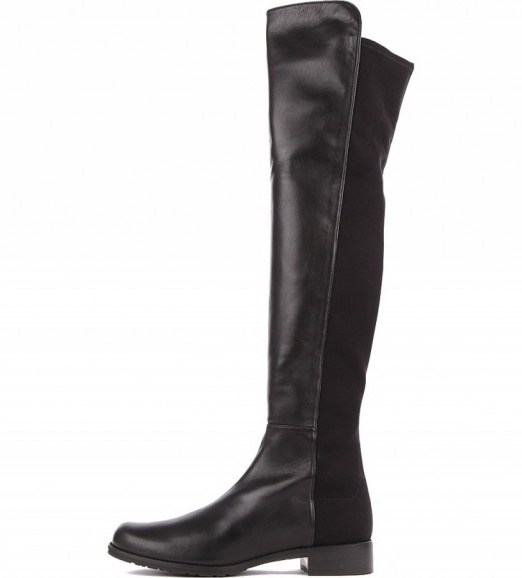 5050 black leather riding boots – winter fashion – Stuart Weitzman - flipped