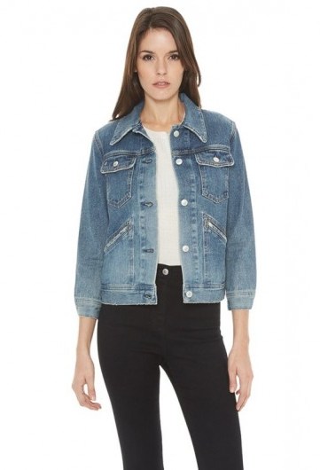 Alexa Chung for AG Jeans – The Hitt Girl Gang denim jacket faded blue. Casual jackets | fashion | light blue - flipped