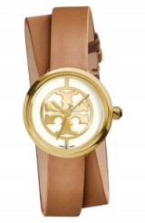 Tory Burch ‘Reva’ Logo Dial Double Wrap Leather Strap Watch ~ luxe style accessories ~ ladies watches ~ womens designer fashion