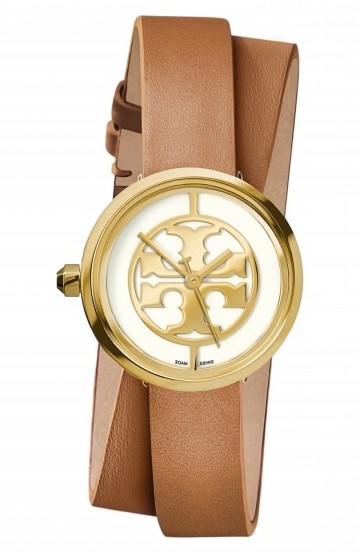 Tory Burch ‘Reva’ Logo Dial Double Wrap Leather Strap Watch ~ luxe style accessories ~ ladies watches ~ womens designer fashion - flipped