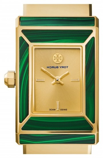 LOVE…Tory Burch ‘Robinson’ Malachite Bangle Watch gold / green Limited Edition ~ ladies luxury watches ~ womens luxe accessories ~ designer fashion ~ chic style - flipped