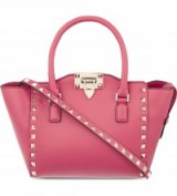 VALENTINO Rockstud mini structured leather tote deep fuxia – pink handbags – designer bags – luxury accessories