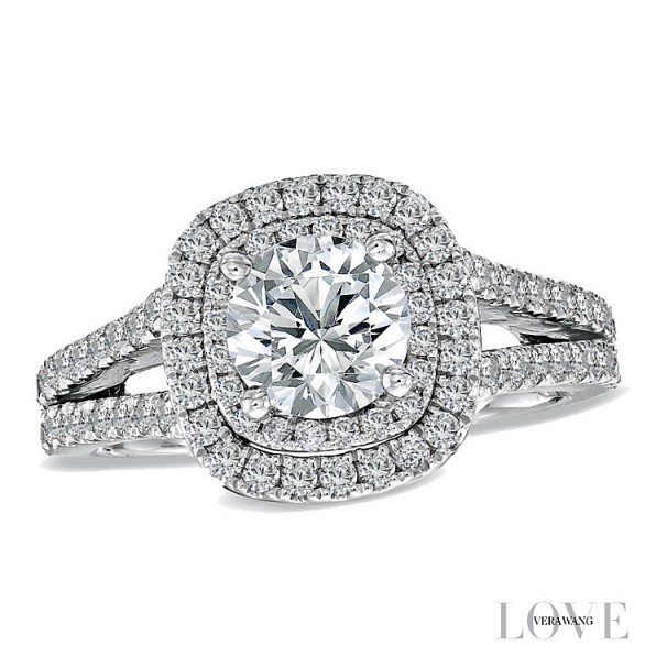 Vera Wang 18ct white gold 1.95ct H1/SI2I1 diamond split ring ~ bling rings ~ make a statement ~ jewels ~ diamonds ~ jewellery