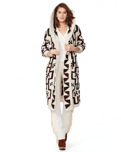 POLO Ralph Lauren – Wool-Cashmere-Blend Cardigan with hood. Knitwear | longline knits | long cardigans | designer winter fashion - flipped