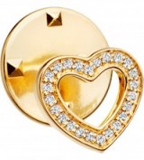 ASTLEY CLARKE Heart biography 18ct yellow gold-plated vermeil and sapphire pin ~ hearts ~ jewellery ~ brooches ~ pins