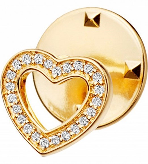 ASTLEY CLARKE Heart biography 18ct yellow gold-plated vermeil and sapphire pin ~ hearts ~ jewellery ~ brooches ~ pins - flipped