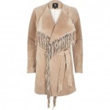Casual luxe…River Island Beige suede fringed jacket ~ luxury looks ~ warm winter jackets