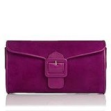 LKBennett suede buckle clutch ~ luxe style bags ~ luxury looking handbags - flipped