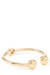 Affordable luxe ~ Warehouse double stud cuff bracelet. Open bracelets – gold tone bangles – fashion jewellery – luxury style