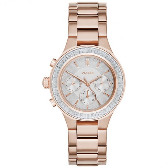 DKNY NY2396 Women’s Chambers Chronograph Bracelet Strap Watch, Rose Gold/Grey. Luxe accessories – luxury style accessories – ladies designer watches - flipped