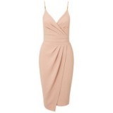 Affordable luxe ~ Miss Selfridge Strappy Pencil Wrap Dress, Nude. Party dresses – luxury looks – occasion fashion