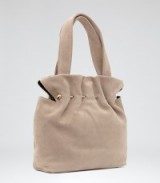 CASSIUS suede & metal tote bag – natural – chic handbags – reiss