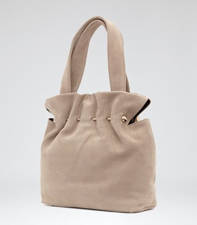 CASSIUS suede & metal tote bag – natural – chic handbags – reiss - flipped