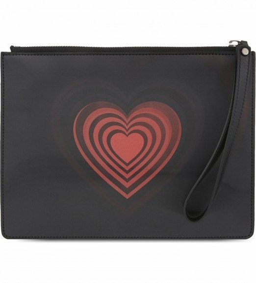 CHRISTOPHER KANE Black & red holographic heart clutch ~ bags ~ hearts ~ accessories - flipped