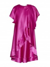 ELLERY Constance satin top ~ hot pink tops ~ long blouses ~ ruffled fashion