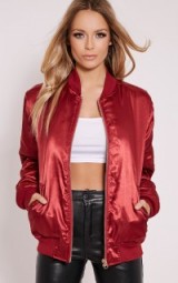 burgundy satin bomber jacket ~ casual jackets ~ weekend fashion ~ pretty little thing