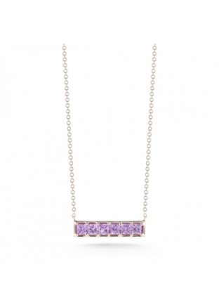 DANA REBECCA 14ct Rose Gold Pink Sapphire Bar Necklace – sapphires – delicate necklaces – luxe jewellery