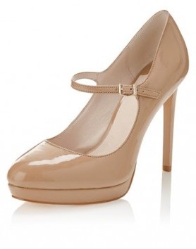 Nude Mary Jane platform shoes with stiletto heel – High heeled Mary Janes – high heels – classic style - flipped