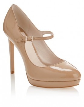 Nude Mary Jane platform shoes with stiletto heel – High heeled Mary Janes – high heels – classic style