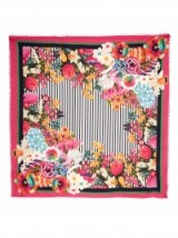 MARY KATRANTZOU Floral and print fine-knit scarf – flower printed scarves – colourful accessories – designer fashion – bold prints