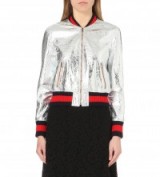 GUCCI Metallic wool-blend bomber jacket ~ silver metallics ~ shiny jackets ~ casual luxe