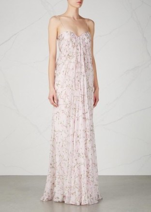 ALEXANDER MCQUEEN Light pink floral silk chiffon gown – designer gowns – occasion wear – party dresses – spring event fashion - flipped