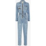 SEA Washed Denim Jumpsuit – as worn by Khloe Kardashian on this week’s episode of Kocktails with Khloe, February 2016. Celebrity fashion | star style | light blue denim jumpsuits | long sleeved | what celebrities wear