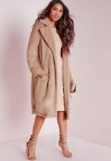 Luxe style…Missguided camel longline double breasted teddy fur coat – winter coats – luxury looking fashion – chic outerwear