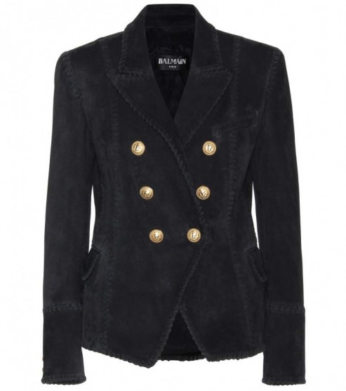 BALMAIN Suede blazer – black blazers – chic style – luxe jackets – designer fashion