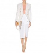 BALMAIN Woven skirt – white pencil skirts – designer fashion – luxury clothing – luxe style