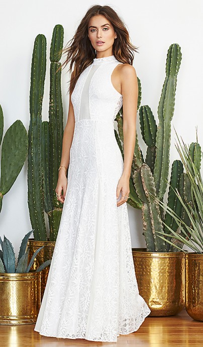 Nightcap x REVOLVE Jungle Lace Gown – white wedding dresses – sleeveless bridal gowns – summer style – high neck
