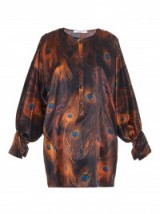GIVENCHY Peacock-print satin blouse ~ oversized tops ~ baggy blouses ~ designer fashion