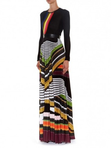 MARY KATRANTZOU Pelar striped maxi skirt – Resort 2016 – long pleated skirts – bold prints – colourful stripes – designer fashion - flipped