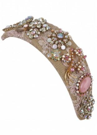 EMILY LONDON Pink & Gold Headpiece – headbands – hair accessories – jewel embellished - flipped