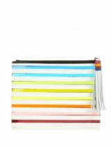 MARY KATRANTZOU Rainbow striped clutch – occasion bags – colourful handbags – stripes – designer accessories – multicoloured