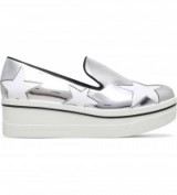 STELLA MCCARTNEY Binx star-detail metallic flatforms ~ silver flatform ~ metallics ~ casual luxe ~ designer shoes