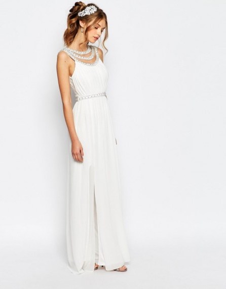 TFNC Bridal Maxi Dress with Embellishment – white wedding dresses – summer style bridal gowns – affordable wedding gown - flipped