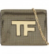 TOM FORD Disco metallic suede clutch ~ gold metallics ~ shiny bags ~ luxe handbags