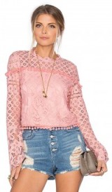 TULAROSA x REVOLVE Holly Top ~ blush tops ~ lace blouses ~ pink fashion